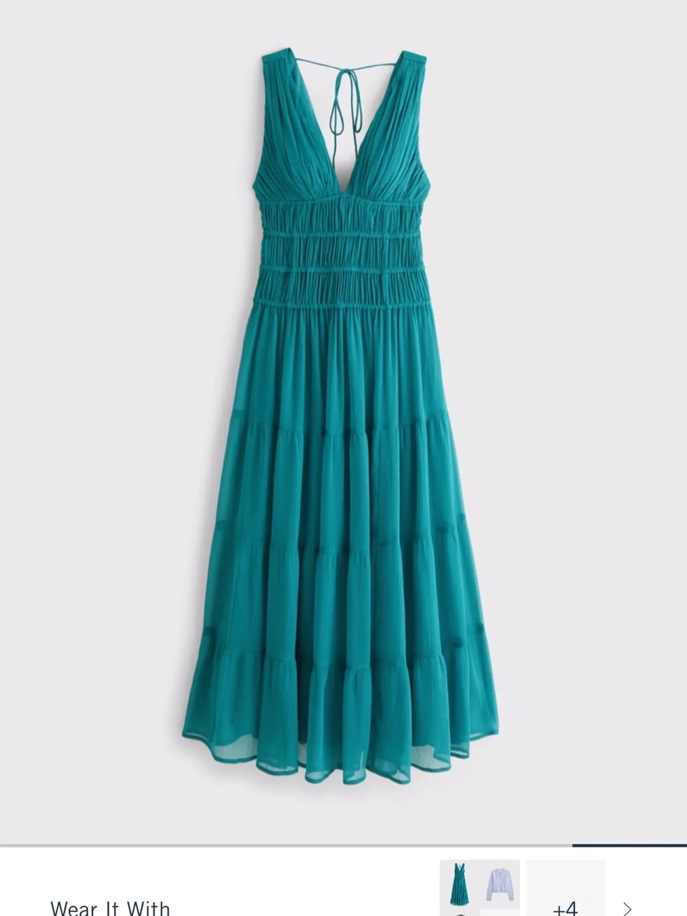Abercrombie Bra-Free Ruched Flowy Maxi Dress